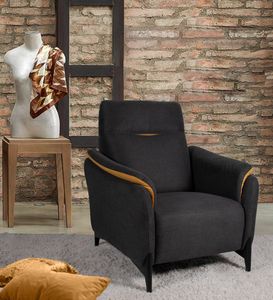 Ludo, Comfortable armchair with two-tone upholstery