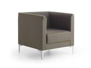 Mizar 01, Linear armchair in modern design, for office