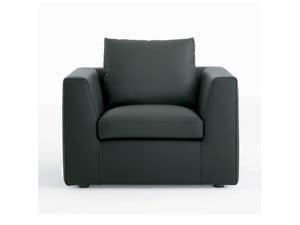 New Mood armchair, Armchair in leather or fabric Tv room