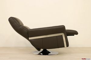 Nikita, Relax armchair, with swivel base in chromed steel