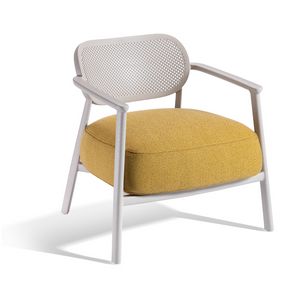Nuta Lounge, Technopolymer armchair with armrests and integrated cushion