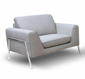 Tiffany armchair, Armchair with feet with steel insert on the armrest