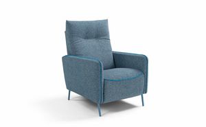 Tortona, Modern armchair in fabric or eco-leather