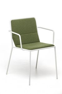 Tres AR, Armchair with upholstered seat suited for contract