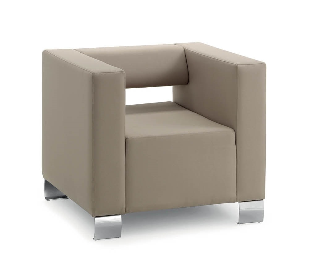UF 148, Armchair with chromed metal legs, perforated back