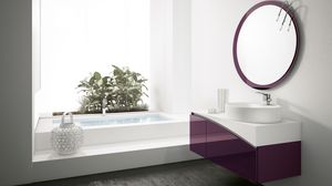 FLY 13, Bathroom cabinet with round mirror