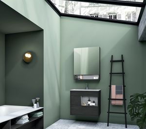 Lume comp.12, Bathroom cabinet in wood, modern style