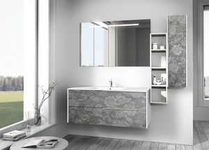 Singoli S 28, Bathroom cabinet with floral decoration
