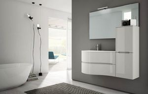 Smyle comp.03, Bathroom cabinet with a sinuous design