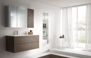 Smyle comp.06, Bathroom cabinet with mirrored wall unit
