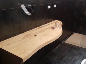 Solid wood bathroom shelf, Bathroom sink shelf