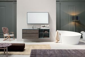 Tender comp.03, Bathroom cabinet with push-pull opening drawers