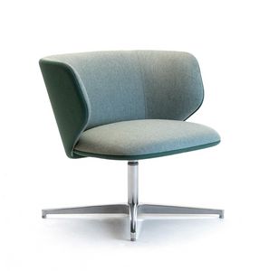 Alis lounge low, Swivel armchair with soft and generous shapes