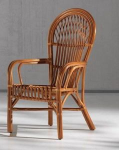 Armchair Sonia, Rattan easy chair with high back