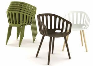 Basket, Modern stackable armchair, coverable, for outdoors