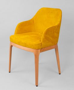 BS462A - Armchair, Upholstered beech armchair