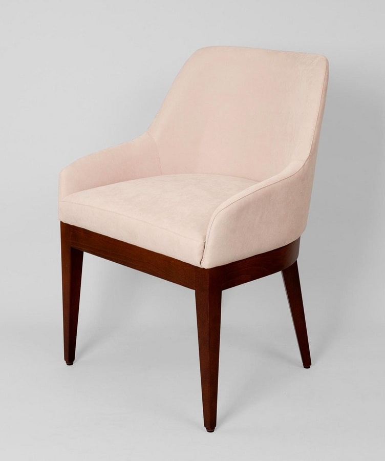 BS467A - Armchair, Upholstered beech armchair