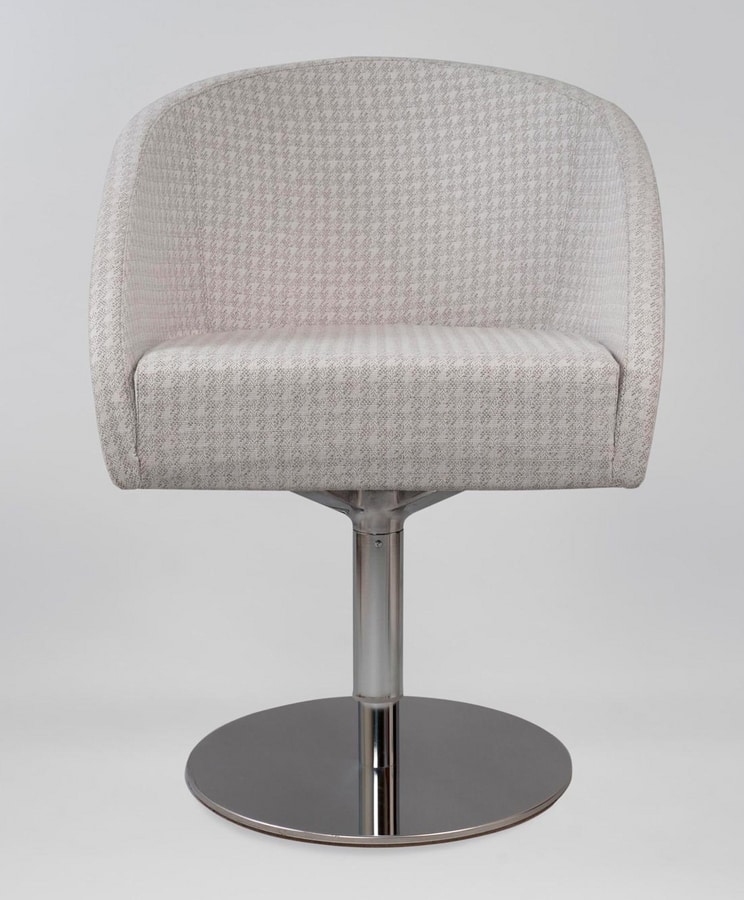 BS483A – Poltrona, Armchair with swivel base in steel