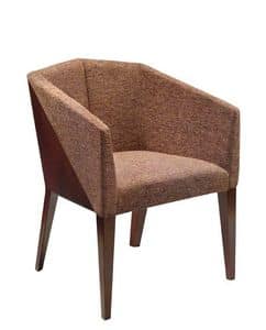 C36, Armchair with arms in beechwood, upholstered seat and back, covered with fabric, for contract use