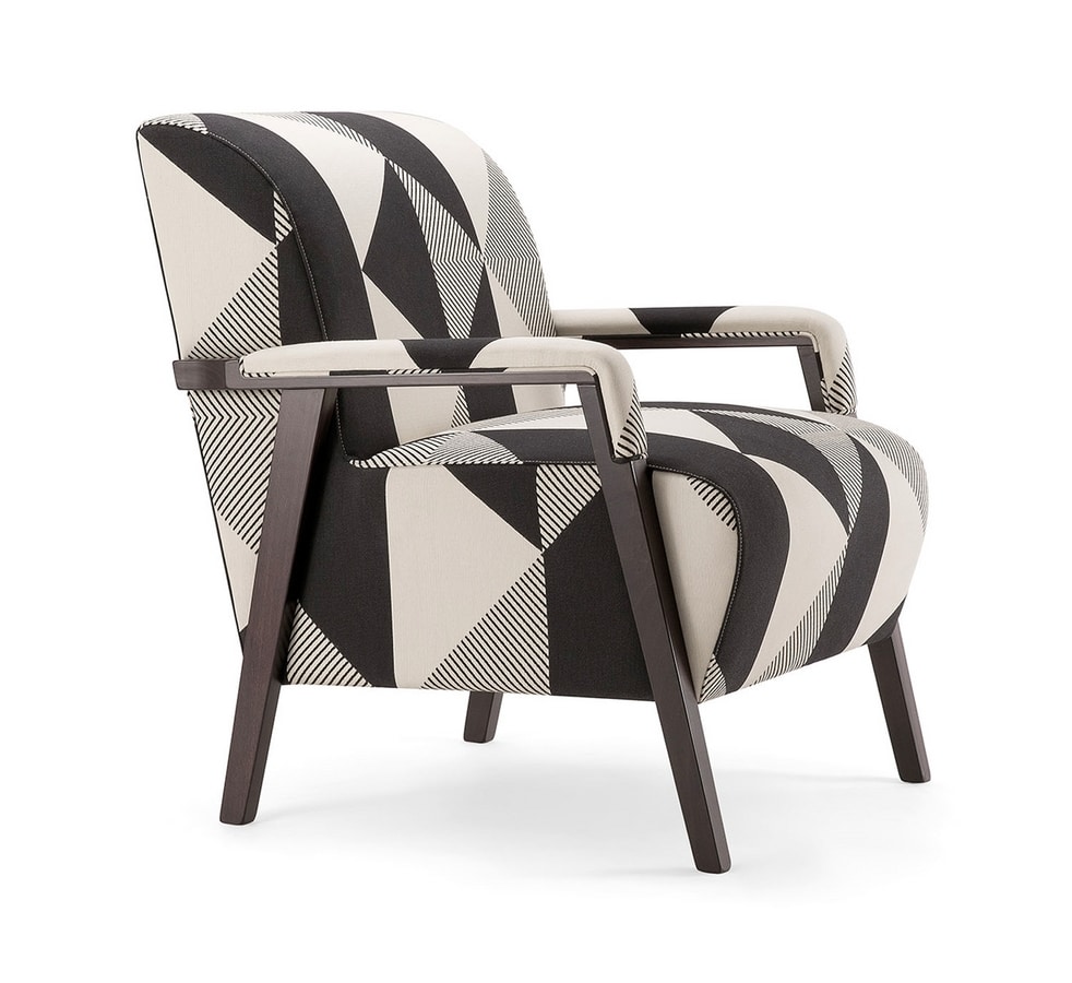 CARTER LOUNGE CHAIR 068 P, Armchair with elegant padding