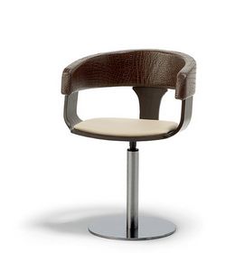 CG 83910, Swivel armchair, with leather backrest