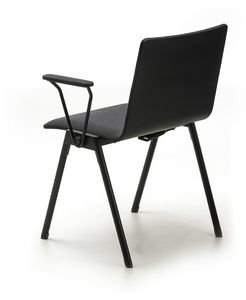 Chromis duo, Metal chair with padded seat, for contract use