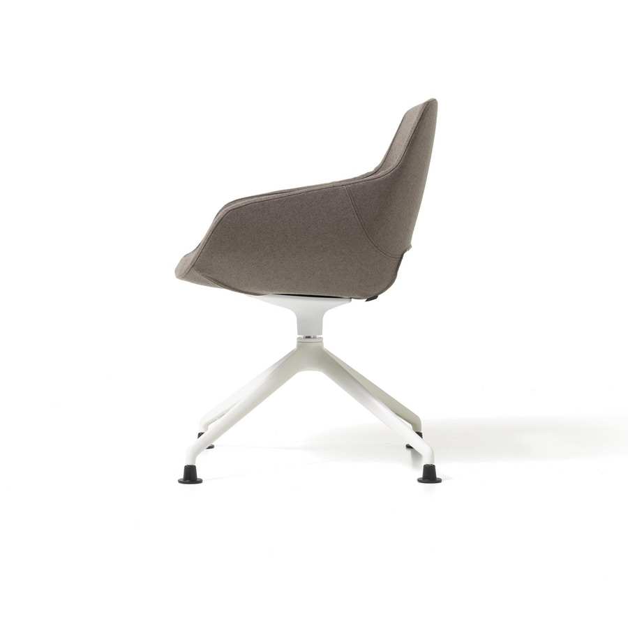 Clea Plus pyramid base, Swivel armchair with white or anthracite base