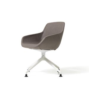 Clea Plus pyramid base, Swivel armchair with white or anthracite base