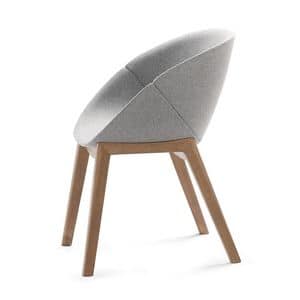 Coquille-l, Chairs with wood base, Modern chairs, Polyurethane chair Contract