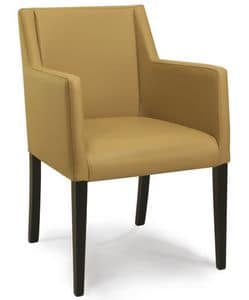 Corsica P, Padded wooden armchair, for waiting rooms and offices