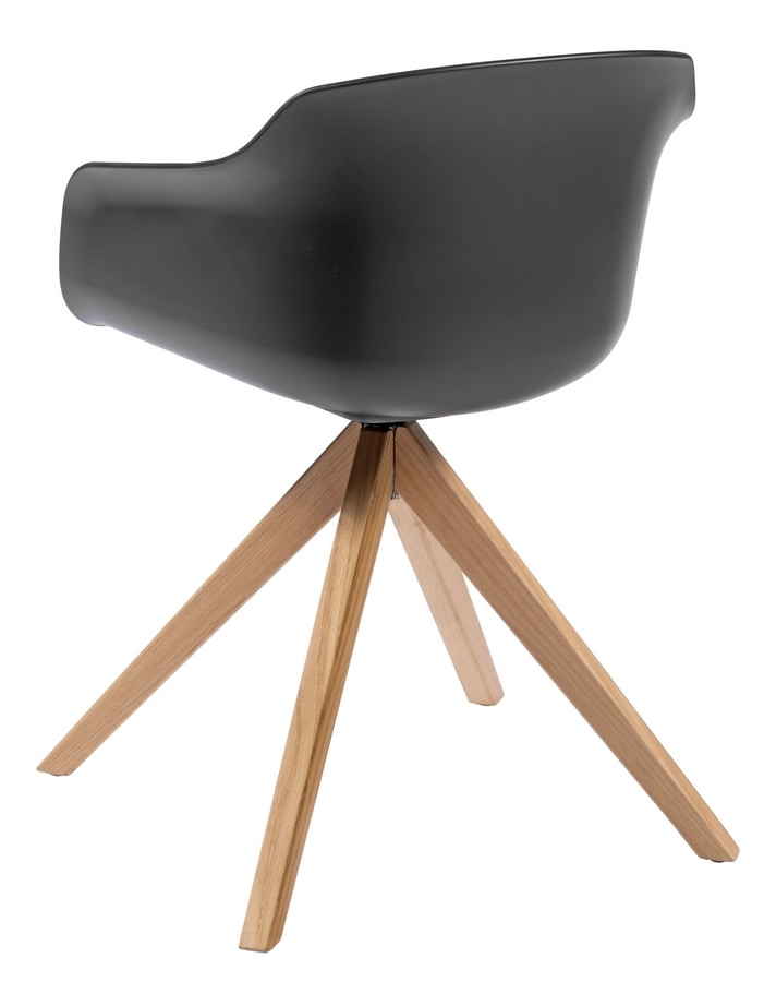 Dame PL, Swivel chair with wooden legs