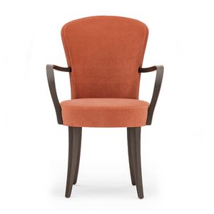 Euforia 00121, Sessel aus Massivholz, Sitz und R�cken gepolstert, Stoff, moderner Stil