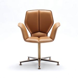Fosca Big ABF, Swivel armchair upholstered in leather