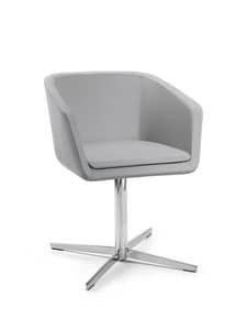 Giavera, Armchair with chrome base, with confortable form