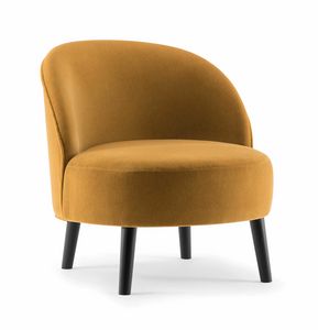 GINGER LOUNGE CHAIR 060 P, Armchair with perfectly round seat