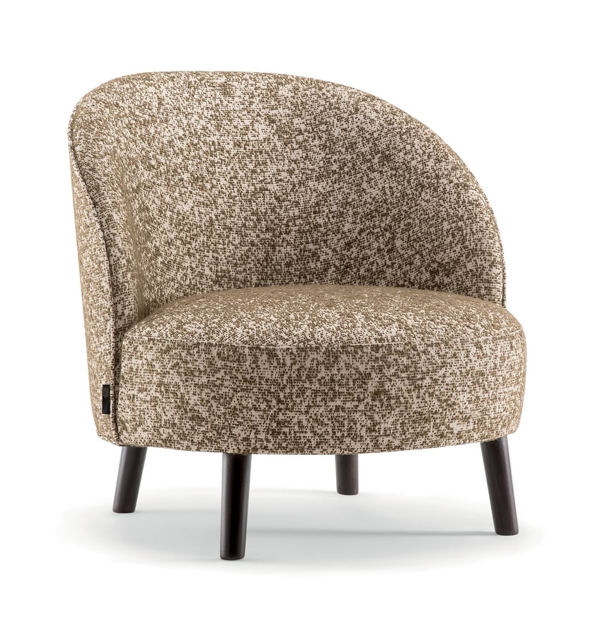 GINGER LOUNGE CHAIR 060 P, Armchair with perfectly round seat