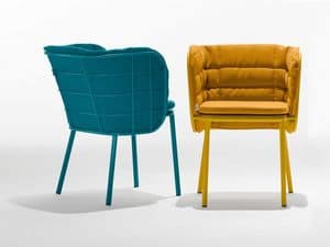 Jujube/sp-b, Metal armchair for bars, upholstered armchair for home