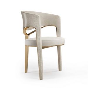 L�Oleandro, Chair with three legs upholstered in leather