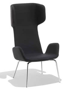 Light E, Metal chair covered in leather or fabric