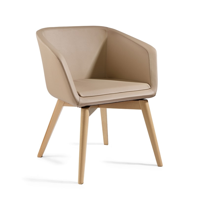 Megan PL, Comfortable armchair upholstered in leather