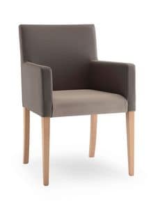Natalia, Armchair in solid wood, for modern office