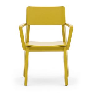 Offset 02821, Solid wood chair with armrests, in modern style