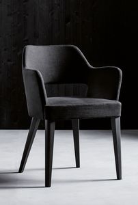 PARIGI P, Armchair with armrests and upholstered seat