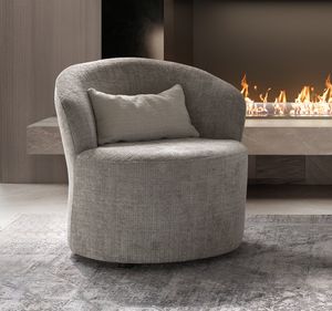 PERLA small armchair, Small armchair with rounded and welcoming shapes