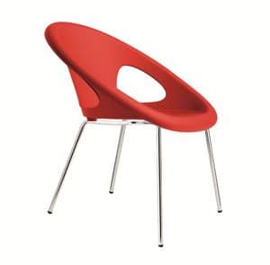 PL 2682.INT, Stackable metal and plastic chair suited for bars