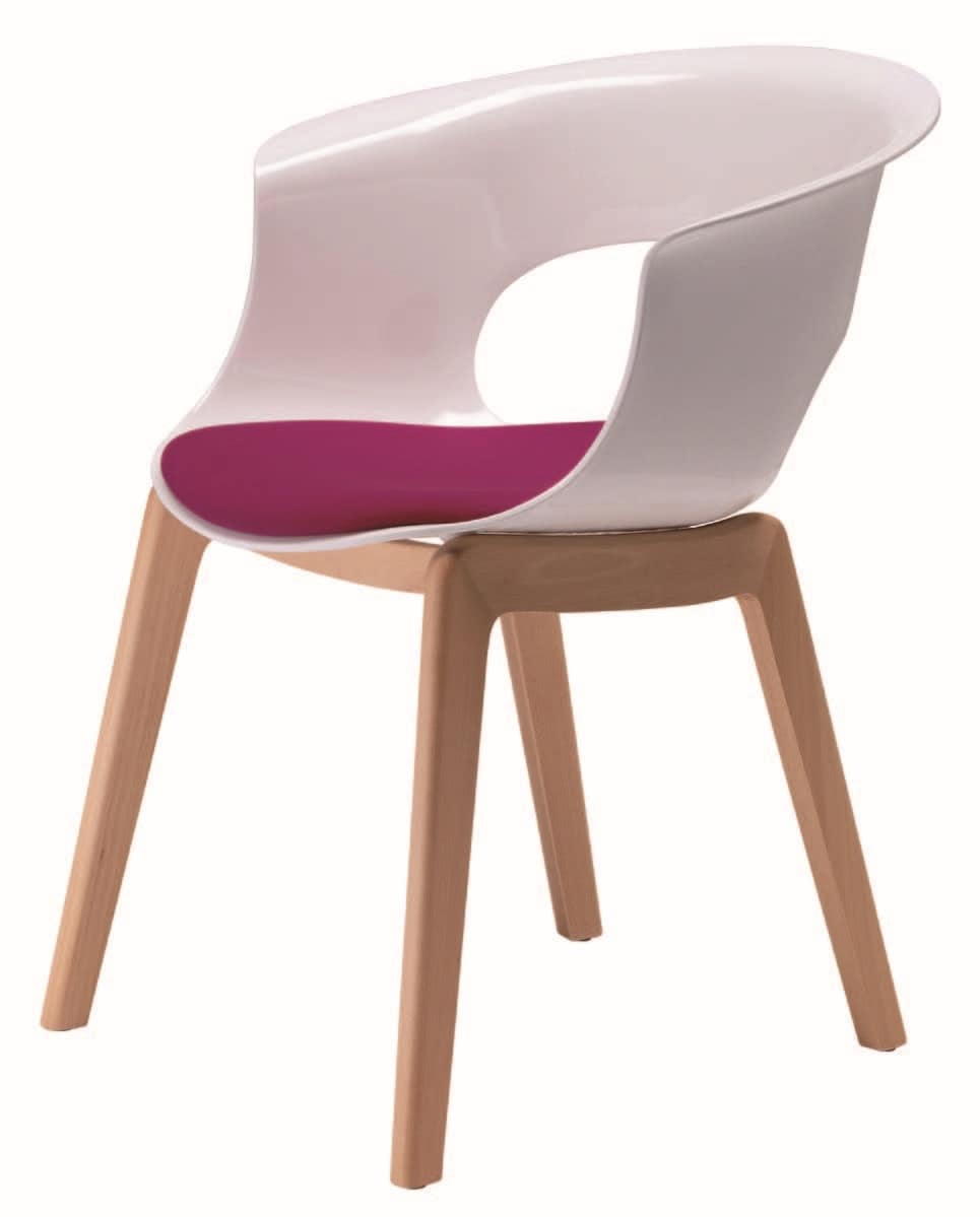 PL 2800, Polycarbonate armchair, with perforated back