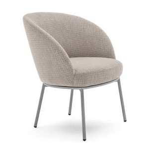 Rose 03971L, Lounge armchair with metal frame, padded