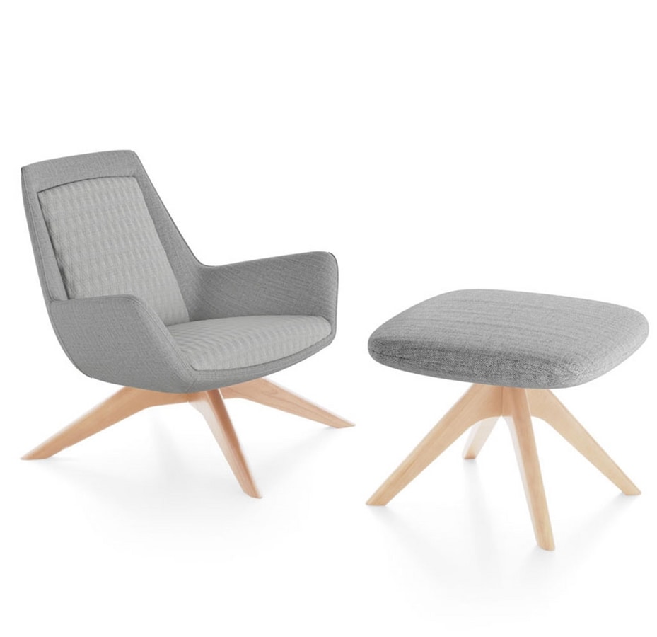 Roxy armchair, Armchair with wooden base