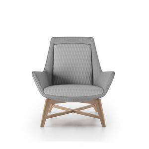 Roxy armchair, Armchair with wooden base