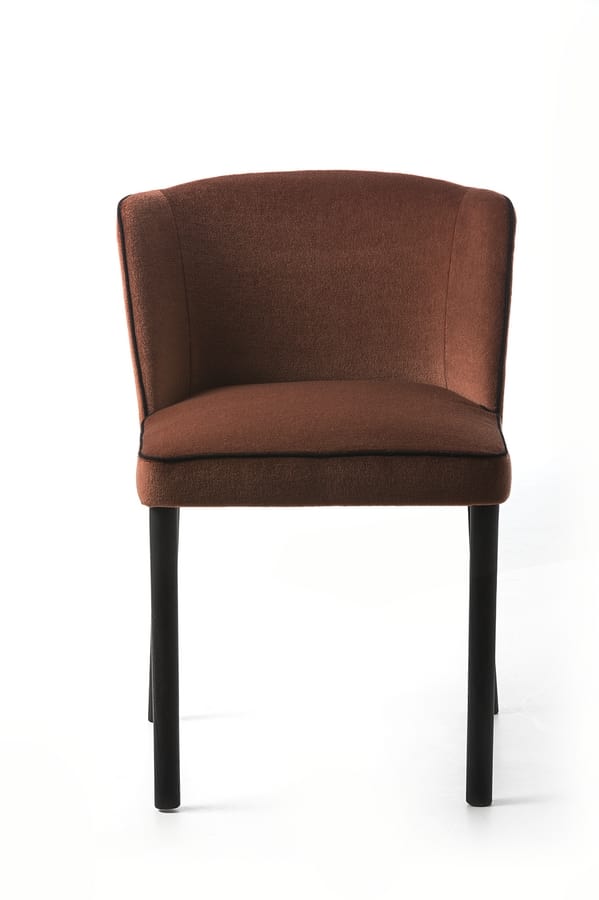 Virginia 4WL, Padded small armchair with wooden legs
